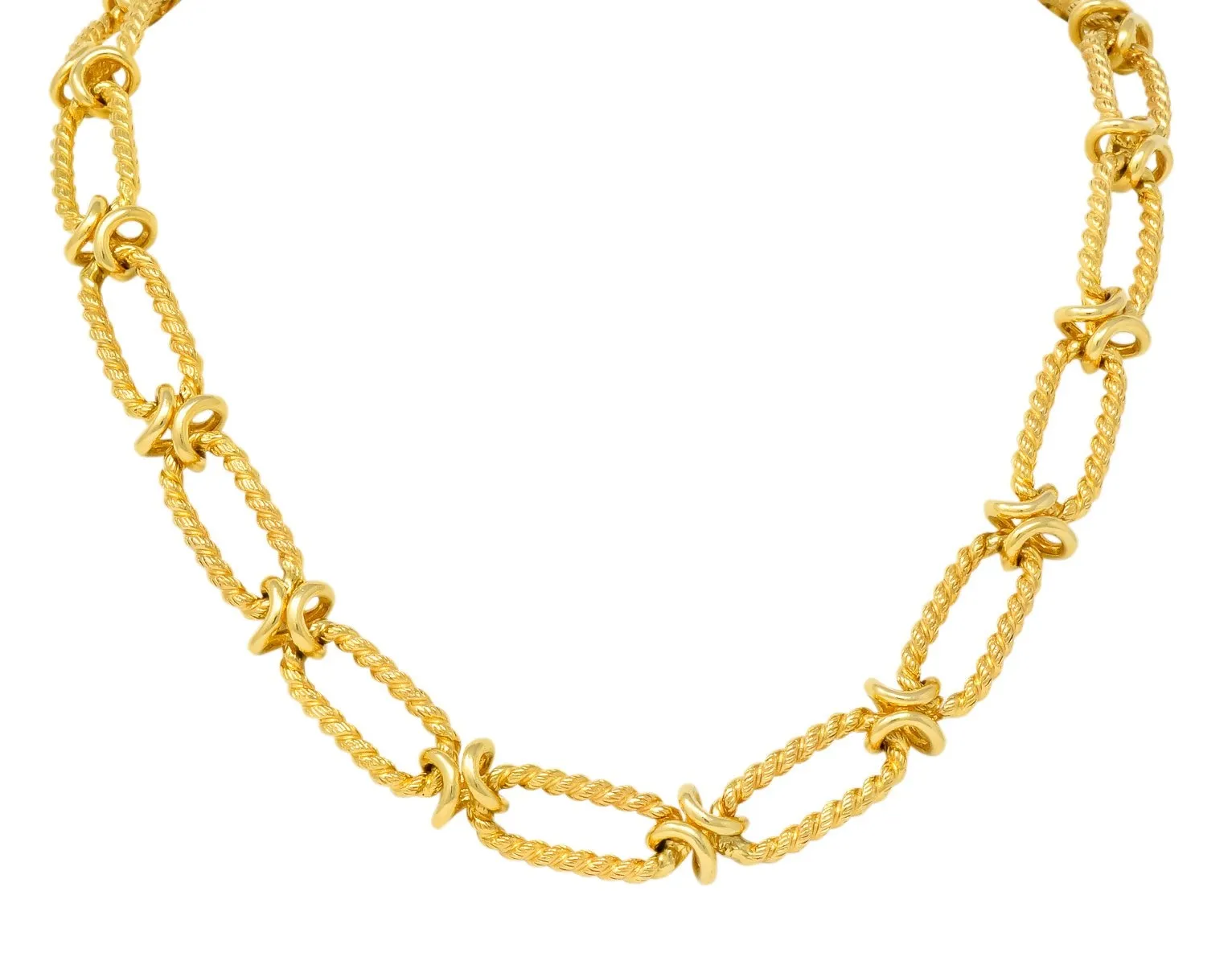Substantial Contemporary 14 Karat Gold Necklace With Extender