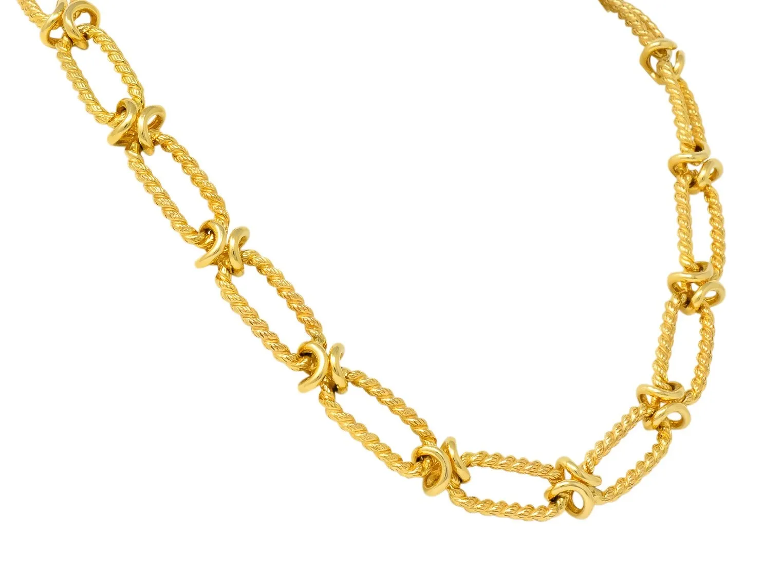 Substantial Contemporary 14 Karat Gold Necklace With Extender