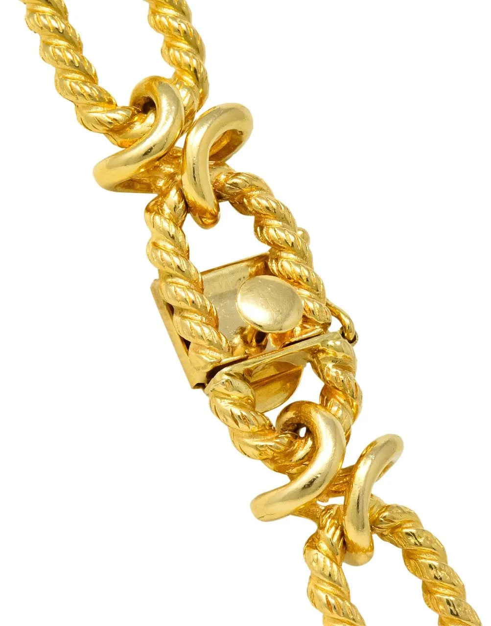 Substantial Contemporary 14 Karat Gold Necklace With Extender