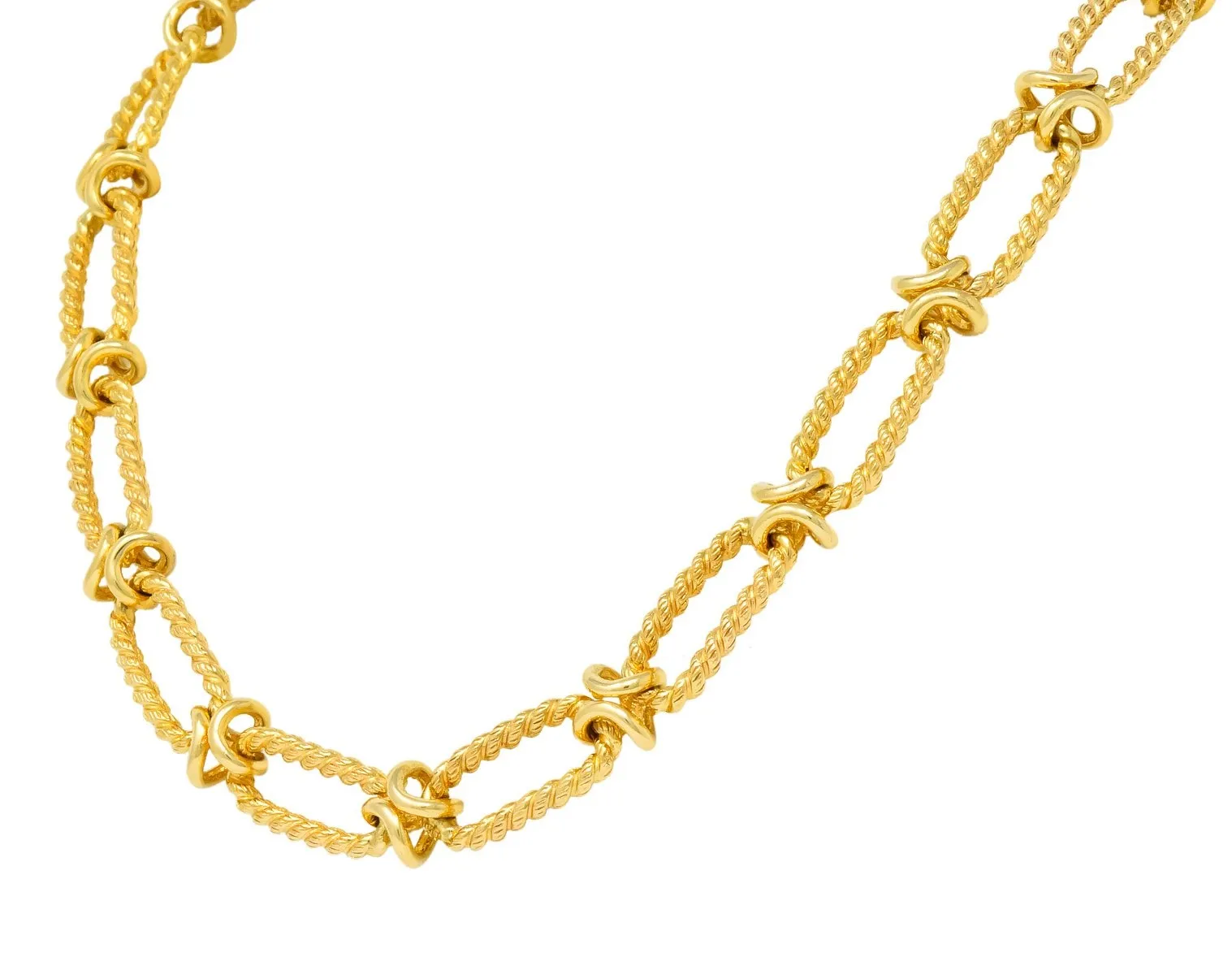 Substantial Contemporary 14 Karat Gold Necklace With Extender