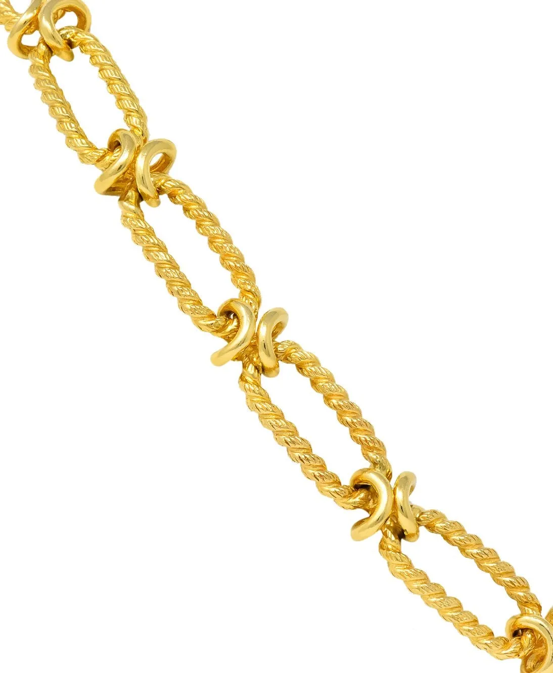 Substantial Contemporary 14 Karat Gold Necklace With Extender