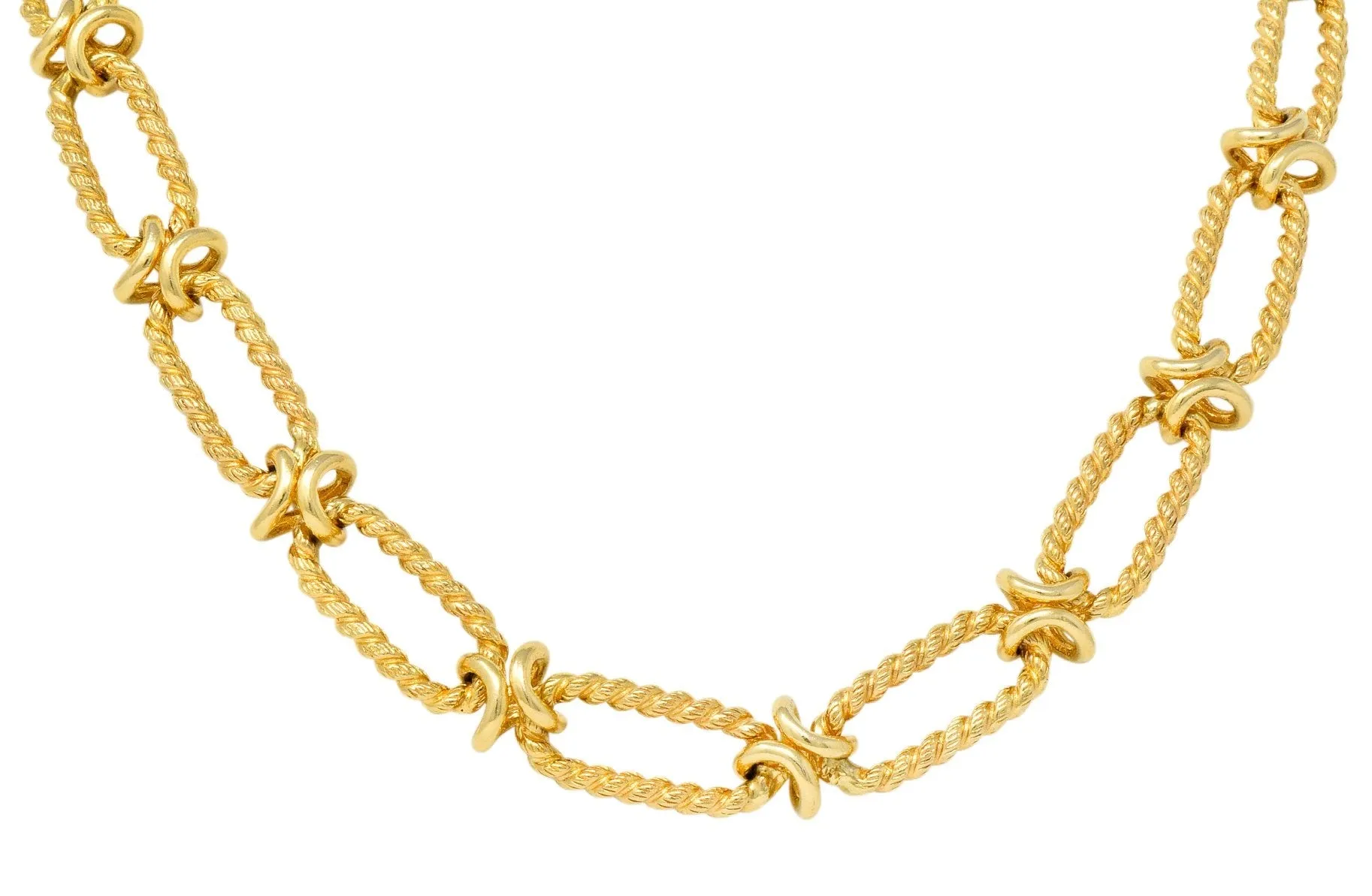 Substantial Contemporary 14 Karat Gold Necklace With Extender