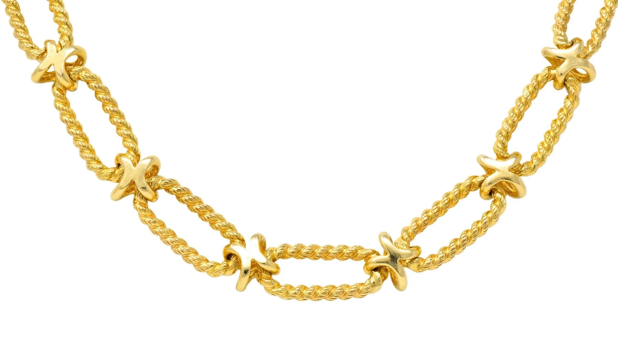 Substantial Contemporary 14 Karat Gold Necklace With Extender