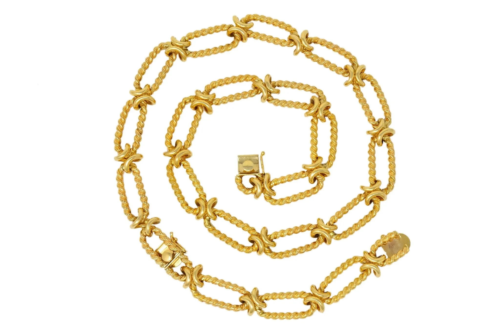 Substantial Contemporary 14 Karat Gold Necklace With Extender