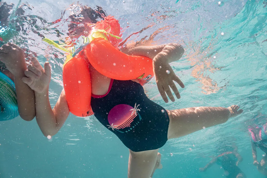 Swimming inflatable life vest for 19-30 kg - orange
