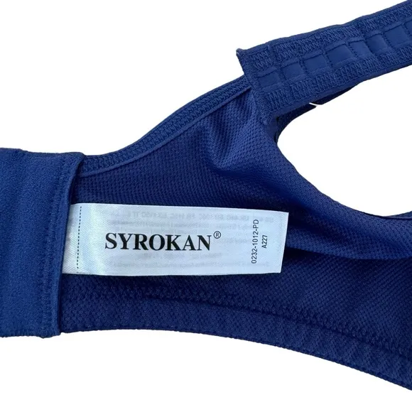 SYROKAN Bra 44C Max Control High Impact Underwire Sports Bra Midnight Blue NEW