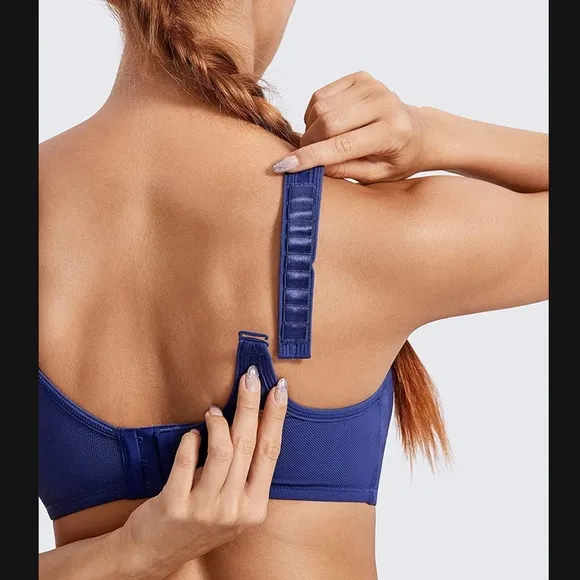 SYROKAN Bra 44C Max Control High Impact Underwire Sports Bra Midnight Blue NEW