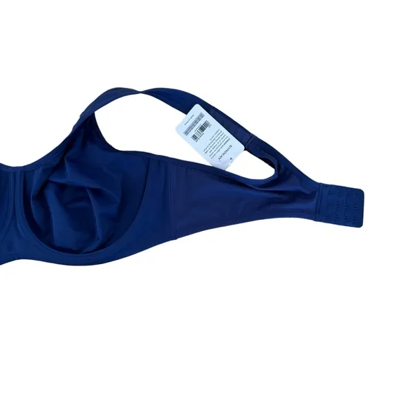 SYROKAN Bra 44C Max Control High Impact Underwire Sports Bra Midnight Blue NEW