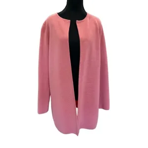 Talbots Open Front Long Cardigan Sweater Jacket Merino Wool Pink Corpcore Sz M
