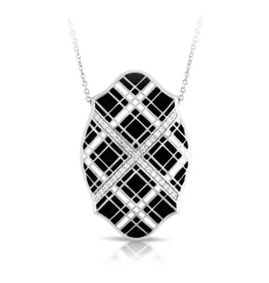 TARTAN BLACK & IVORY PENDANT