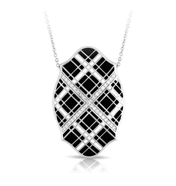 TARTAN BLACK & IVORY PENDANT