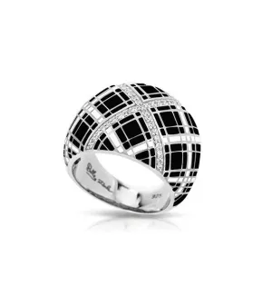 TARTAN BLACK & IVORY RING
