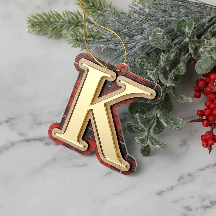 Tartan Letter Christmas Ornament