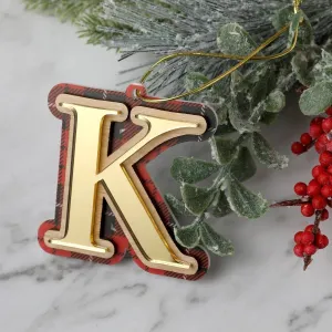 Tartan Letter Christmas Ornament