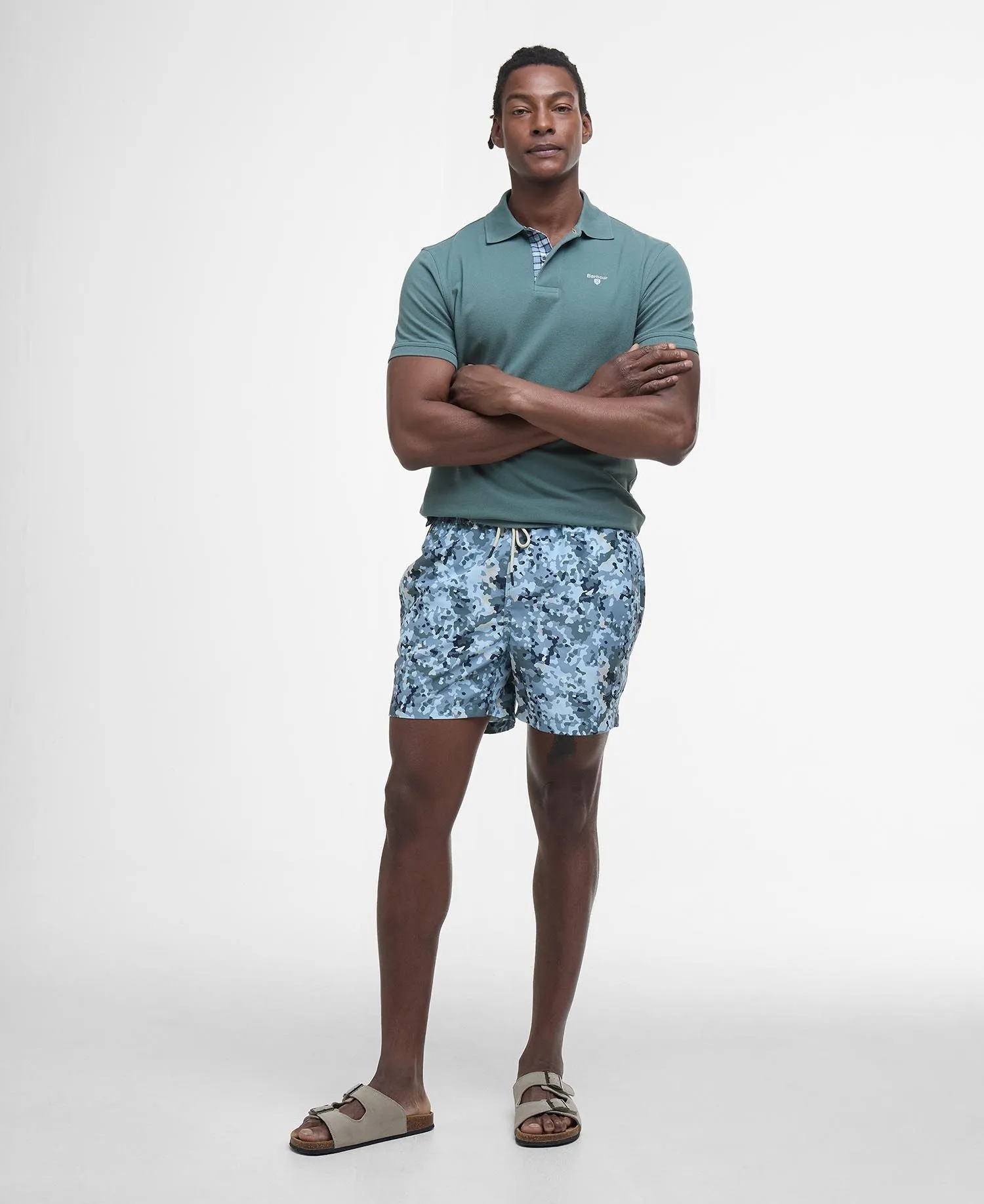 Tartan Pique Polo in Teal