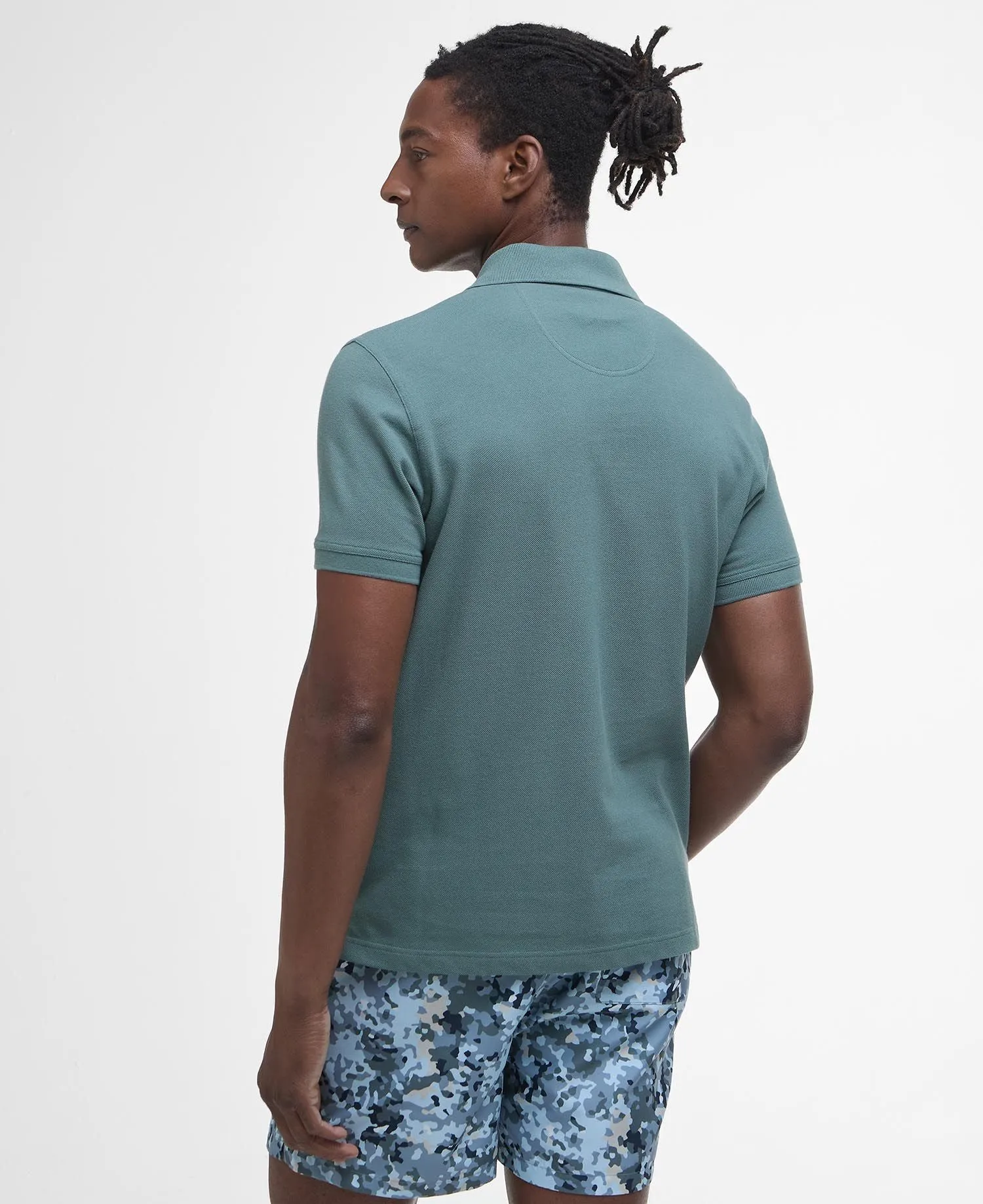 Tartan Pique Polo in Teal