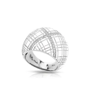 TARTAN WHITE RING