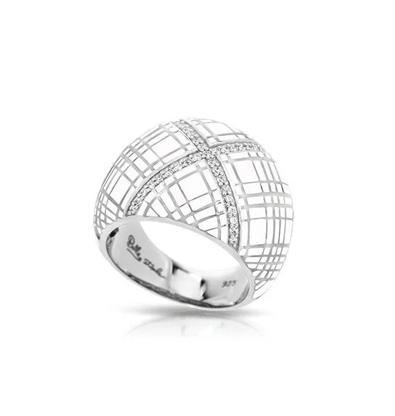 TARTAN WHITE RING