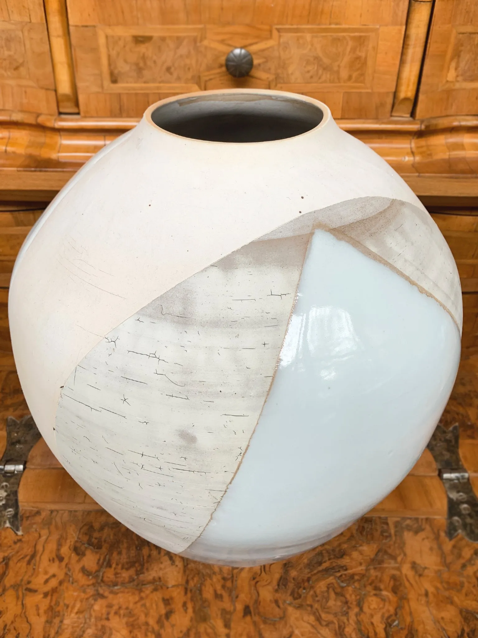 Thom Lussier Colorblock Glaze Ceramic Vessel #2