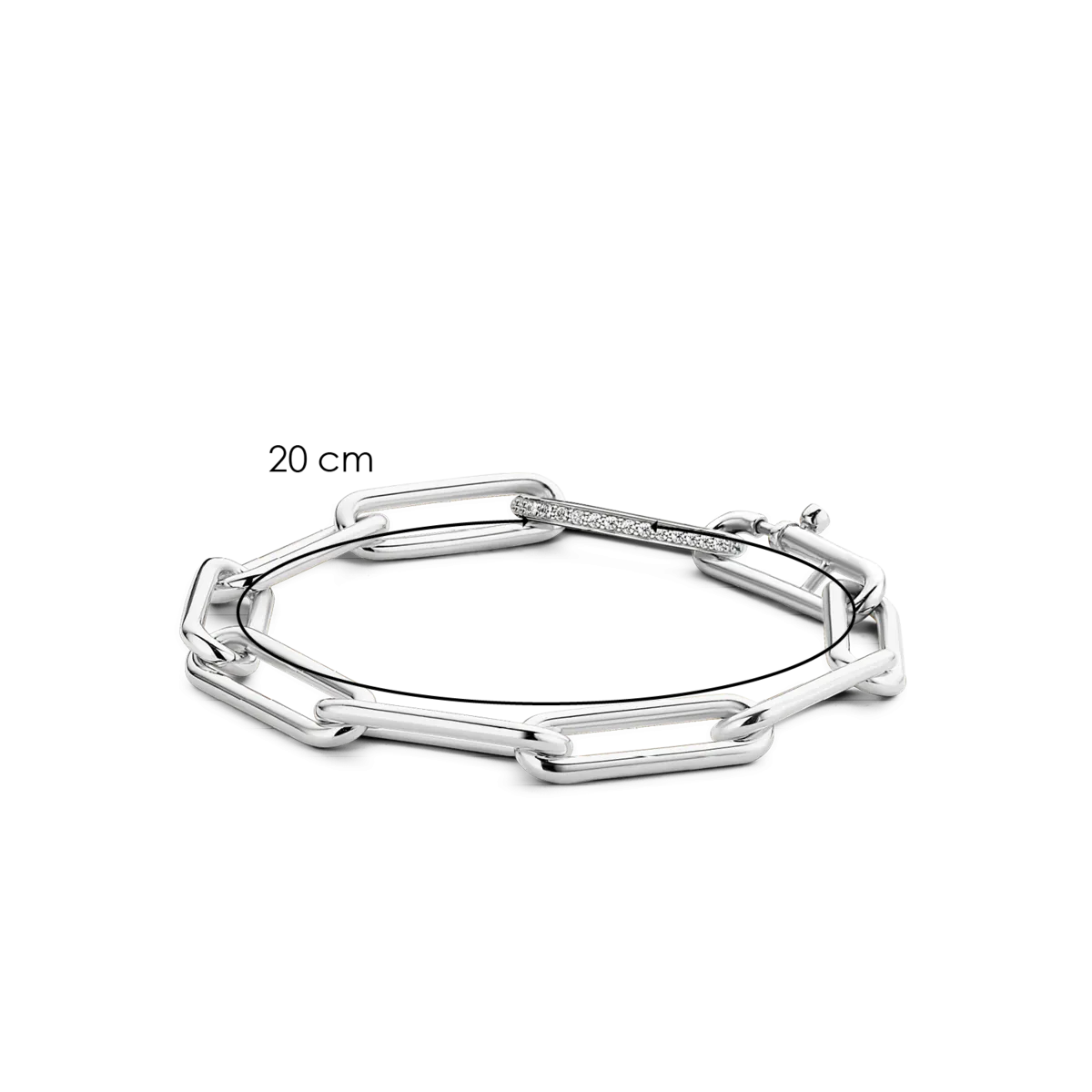 Ti Sento Milano Thick Rectangle Link Chain Bracelet