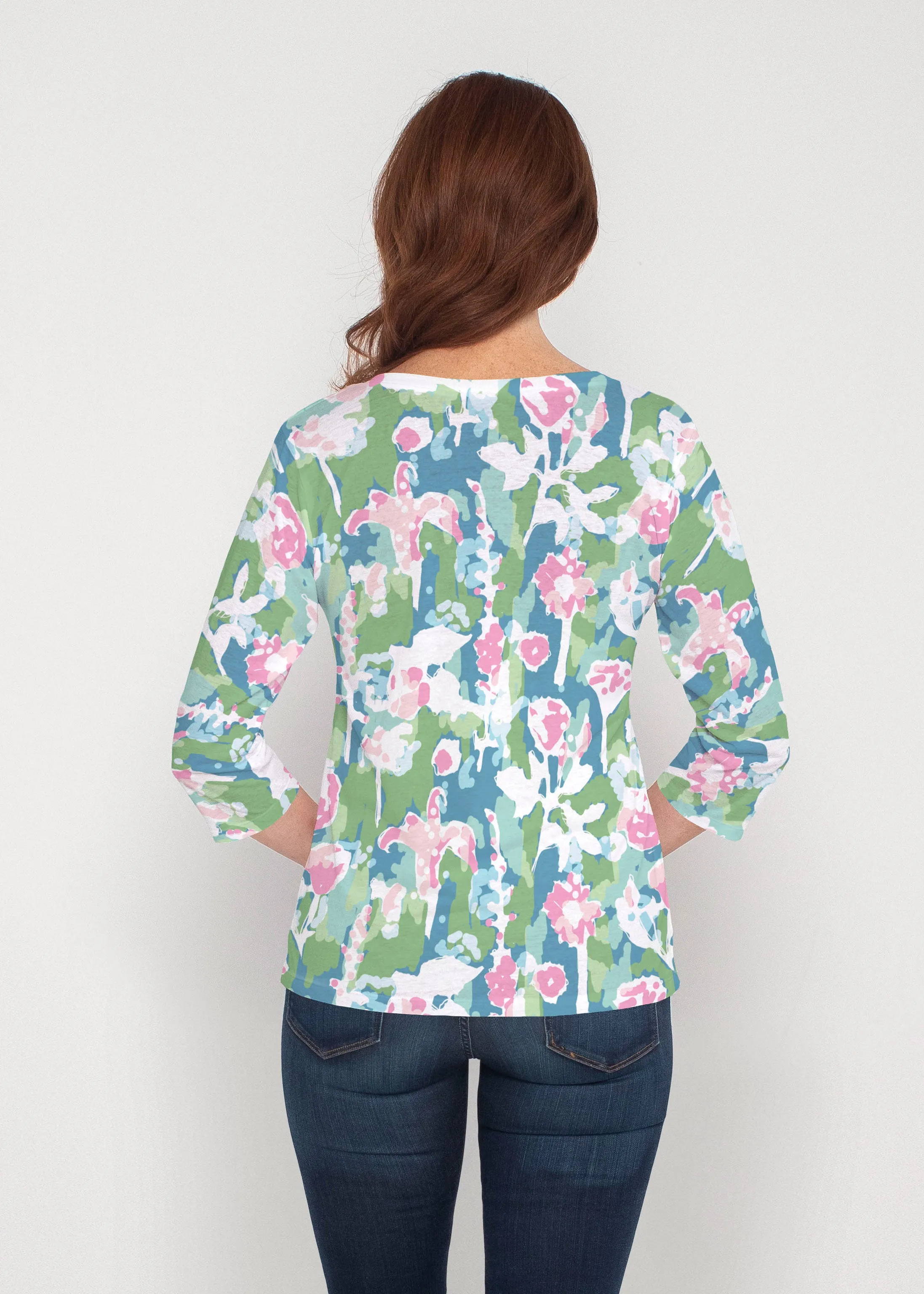 Tiptoe Tulips (20416) ~ Signature 3/4 Sleeve V-Neck Top