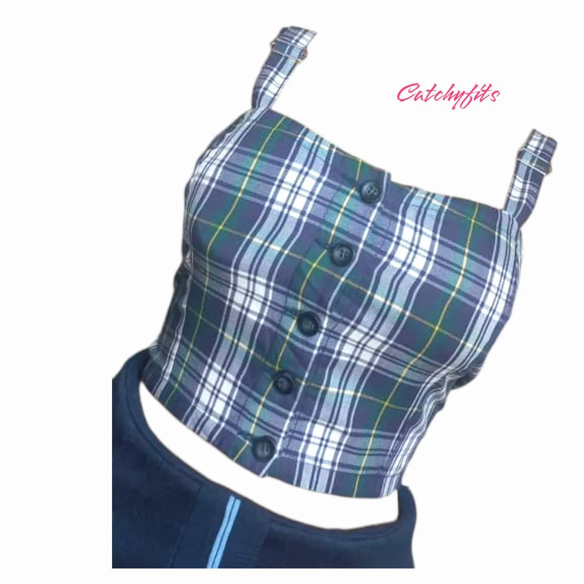 TOP WITH TARTAN PATTERN