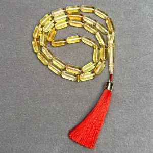 TRANSPARENT AMBER MISBAHA 6,3x13,8mm 14,7g