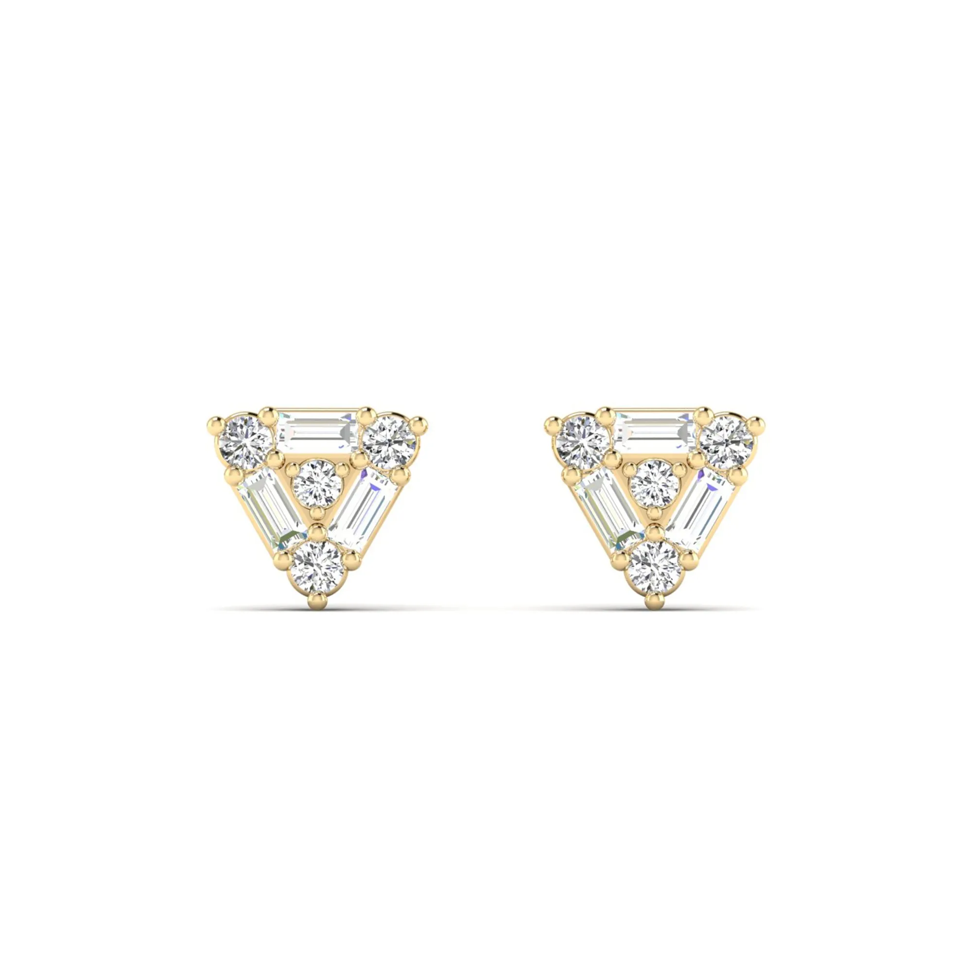 Triangle-Shaped Diamond Stud Earrings