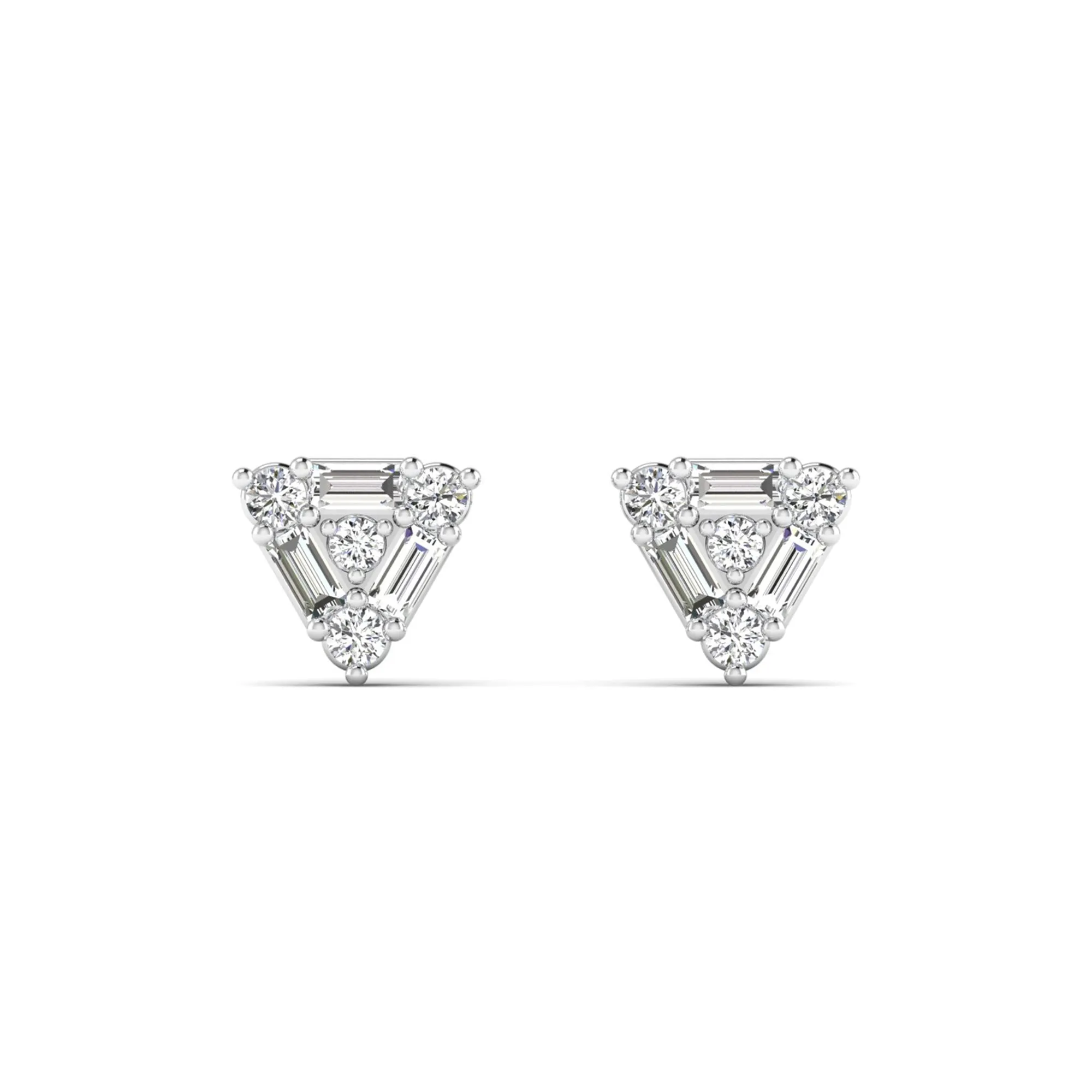 Triangle-Shaped Diamond Stud Earrings