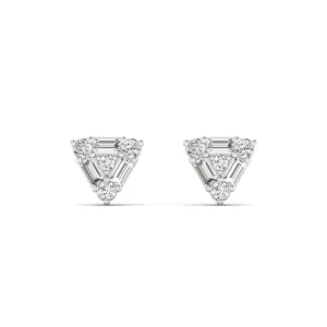Triangle-Shaped Diamond Stud Earrings