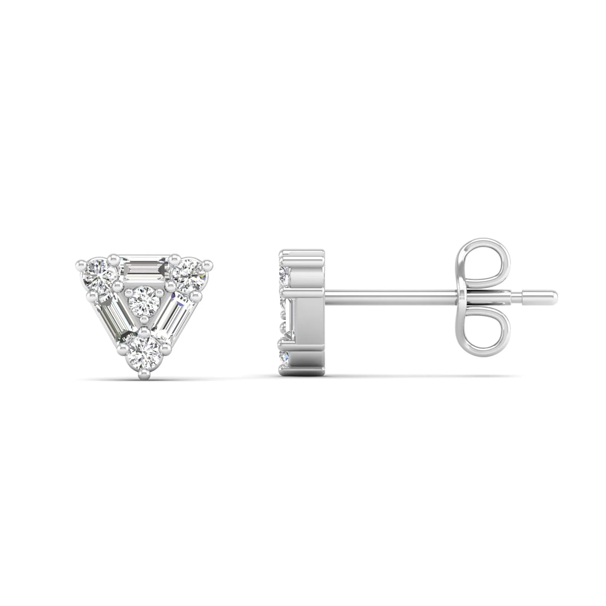 Triangle-Shaped Diamond Stud Earrings