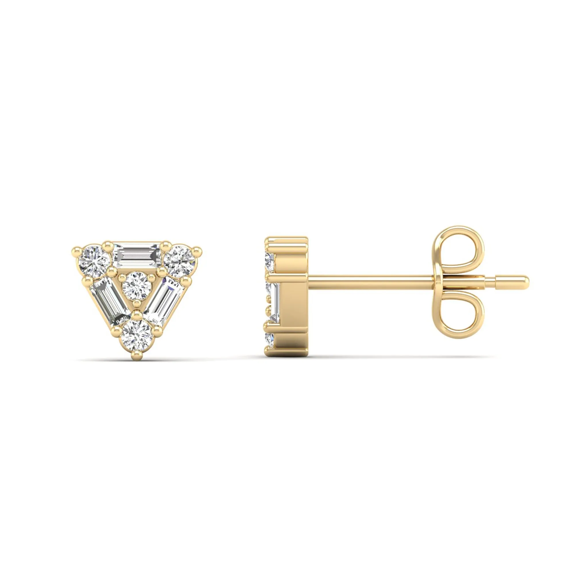 Triangle-Shaped Diamond Stud Earrings