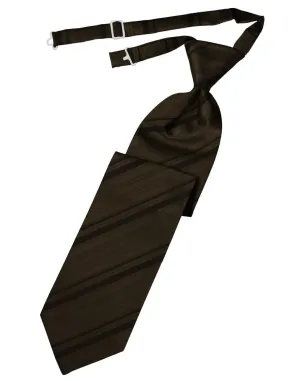 Truffle Striped Satin Kids Necktie