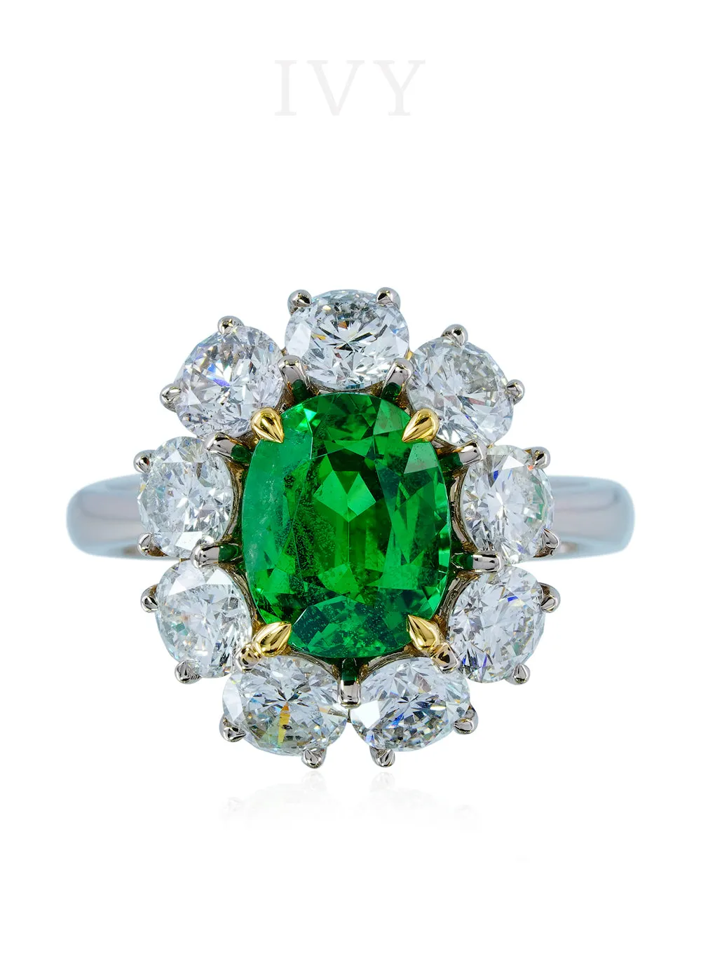Tsavorite and Diamond Ring