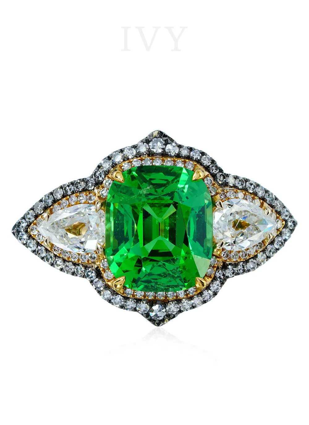 Tsavorite and Diamond Ring