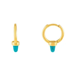 Turquoise Spike Huggie Earring