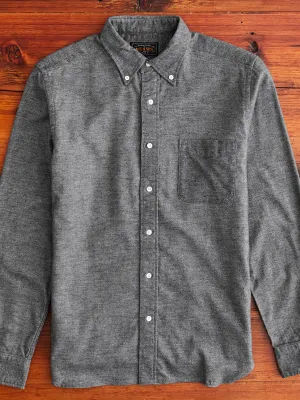 Twill Flannel Button-Down Shirt in Grey