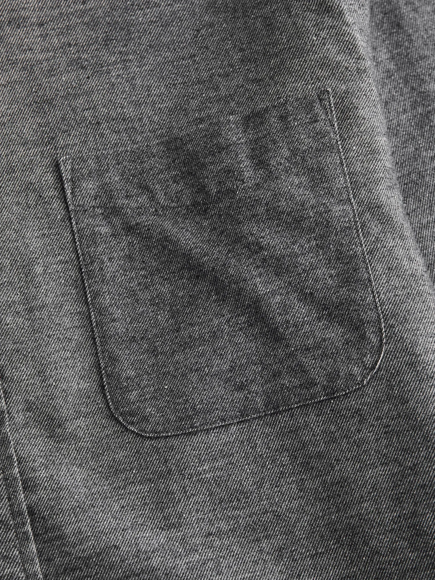 Twill Flannel Button-Down Shirt in Grey