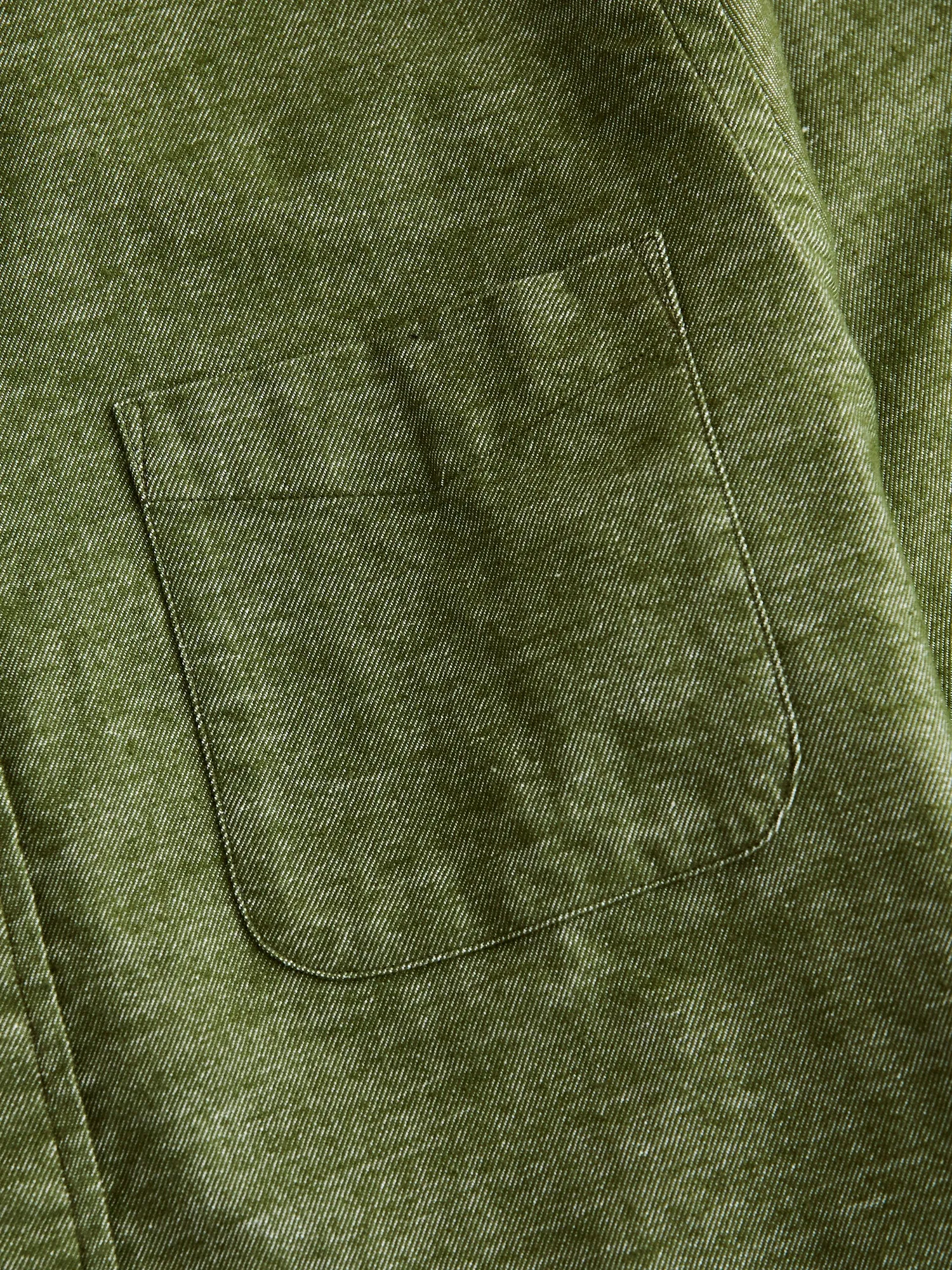 Twill Flannel Button-Down Shirt in Olive