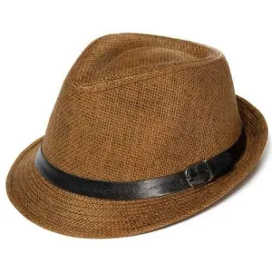 Unisex Braid Fedora Trilby Gangster Cap Beach Sun Straw Panama Hat