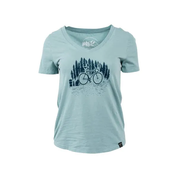 United By Blue Womens Bike Trail Casual Organic Cotton Tee Shirts Size Large