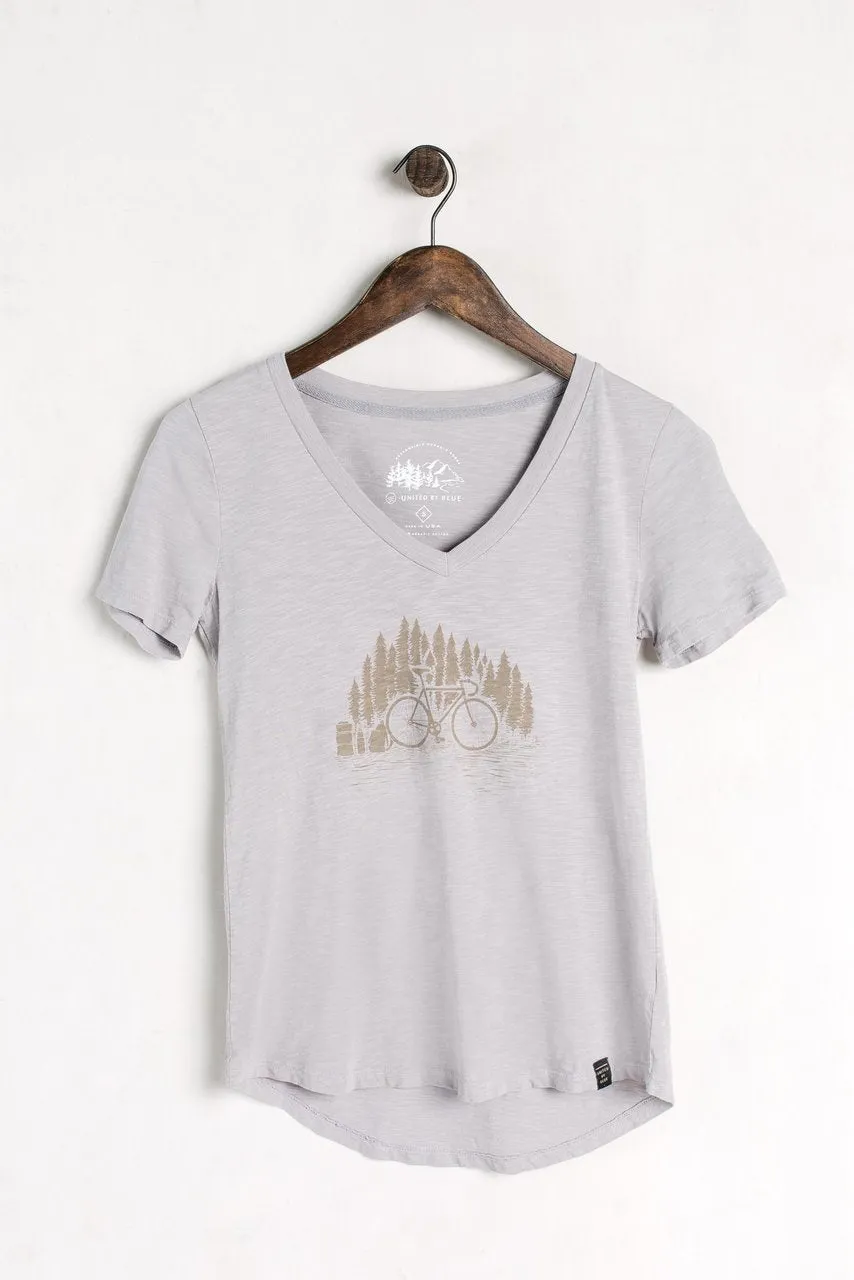 United By Blue Womens Bike Trail Casual Organic Cotton Tee Shirts Size Large
