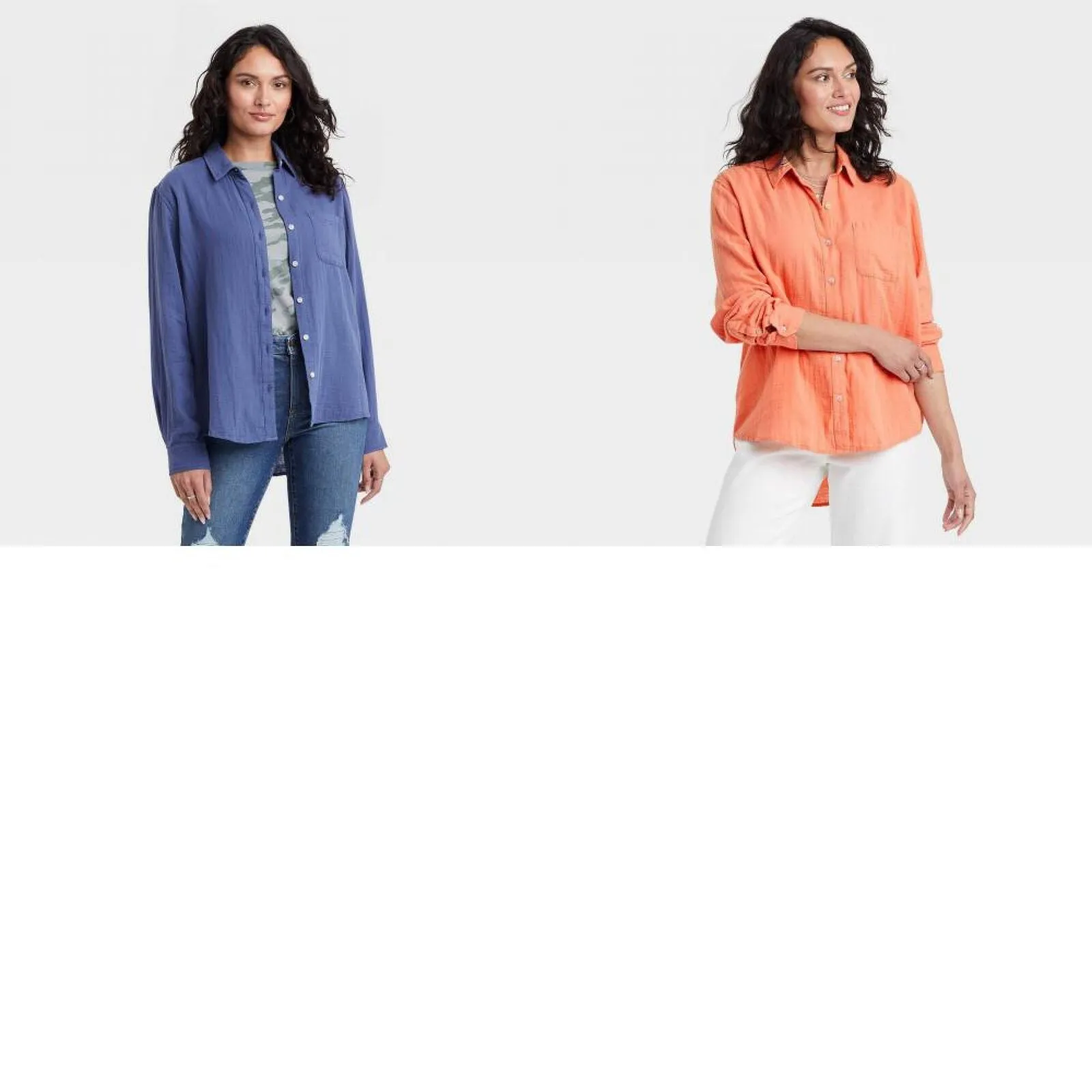 Universal Thread Women's Long Sleeve Relaxed Fit Gauze Button-Down Shirt