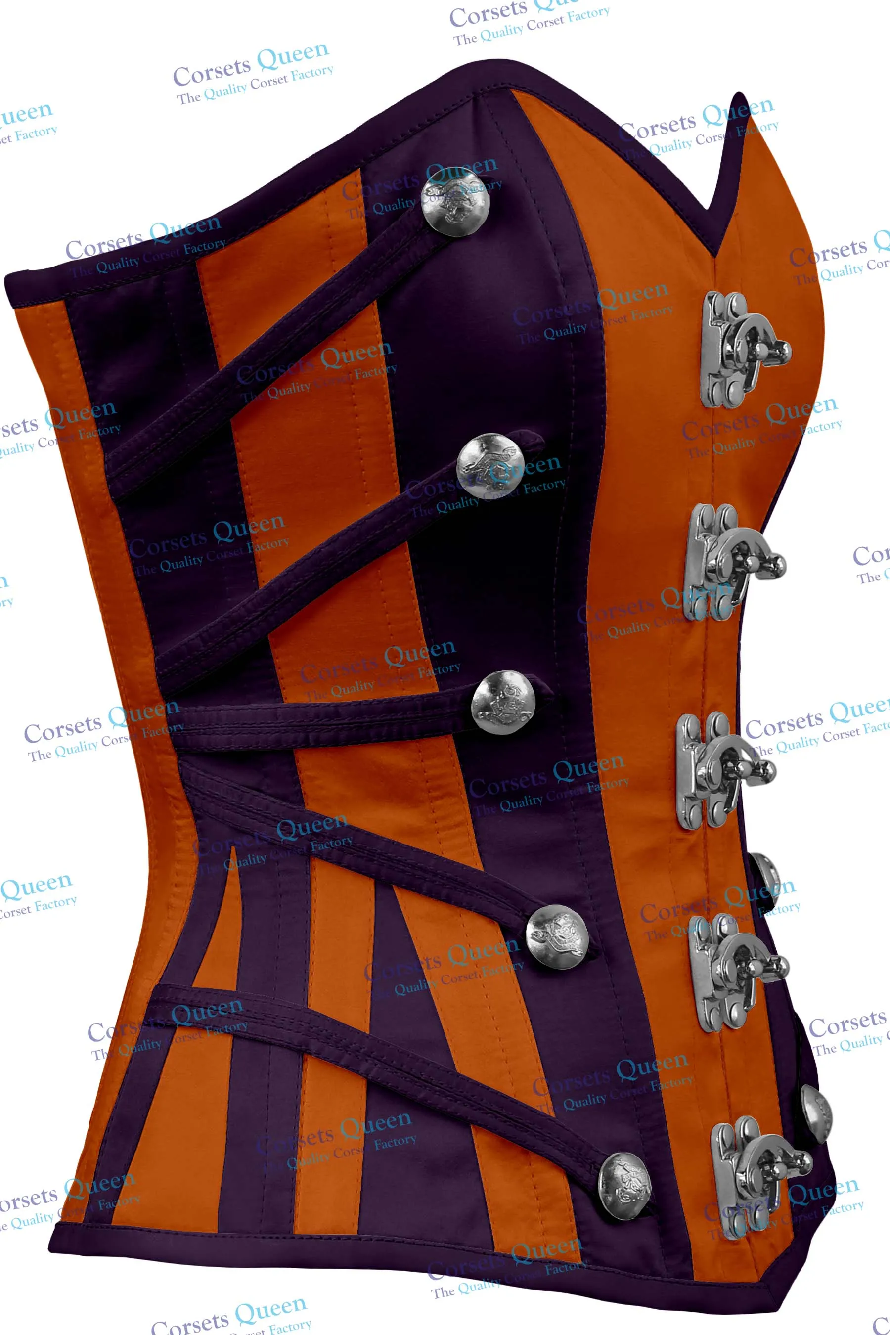 Urszula Satin Overbust Corset With Buckles