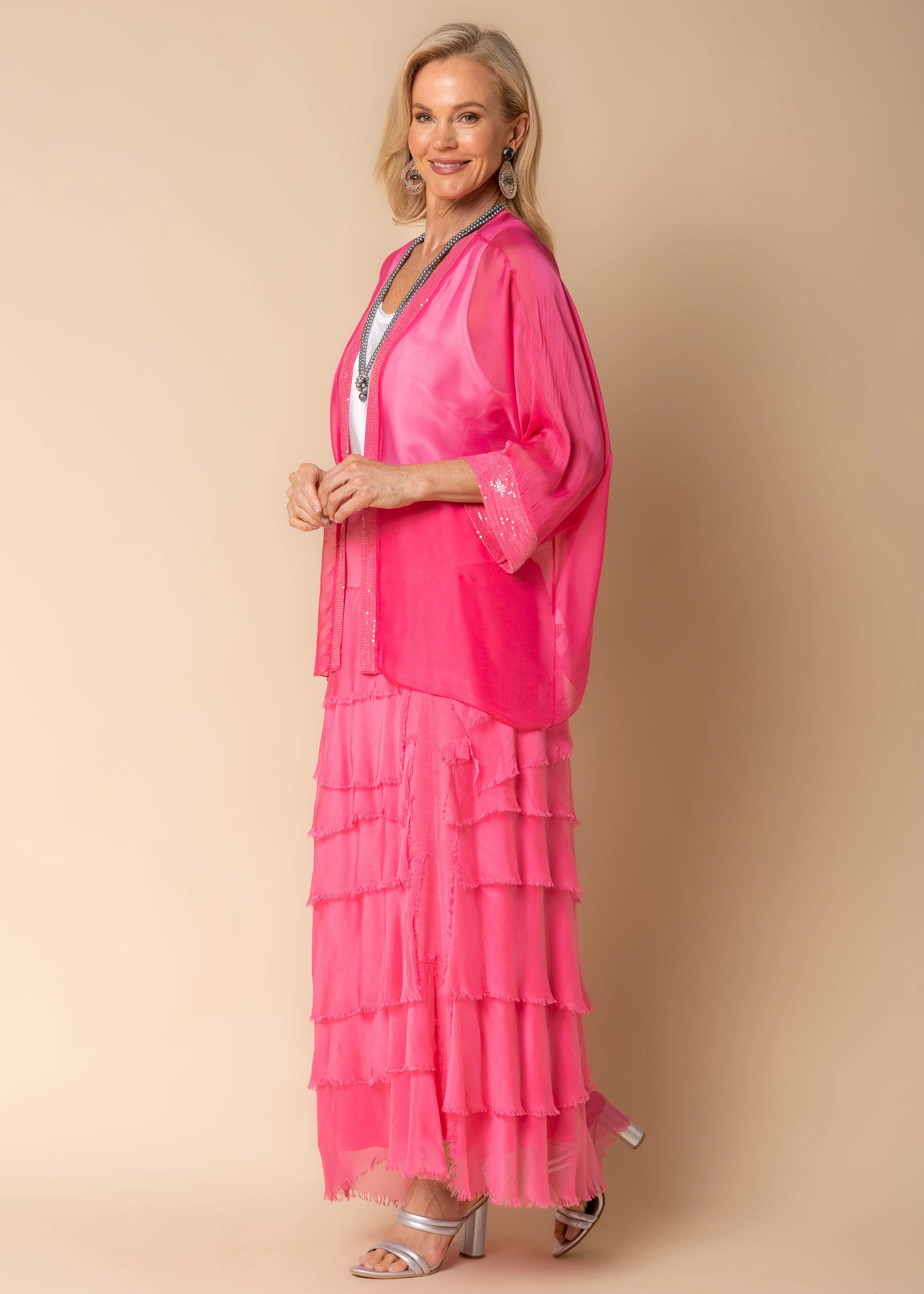 Vara Silk Jacket in Raspberry Sorbet
