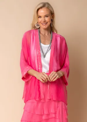 Vara Silk Jacket in Raspberry Sorbet
