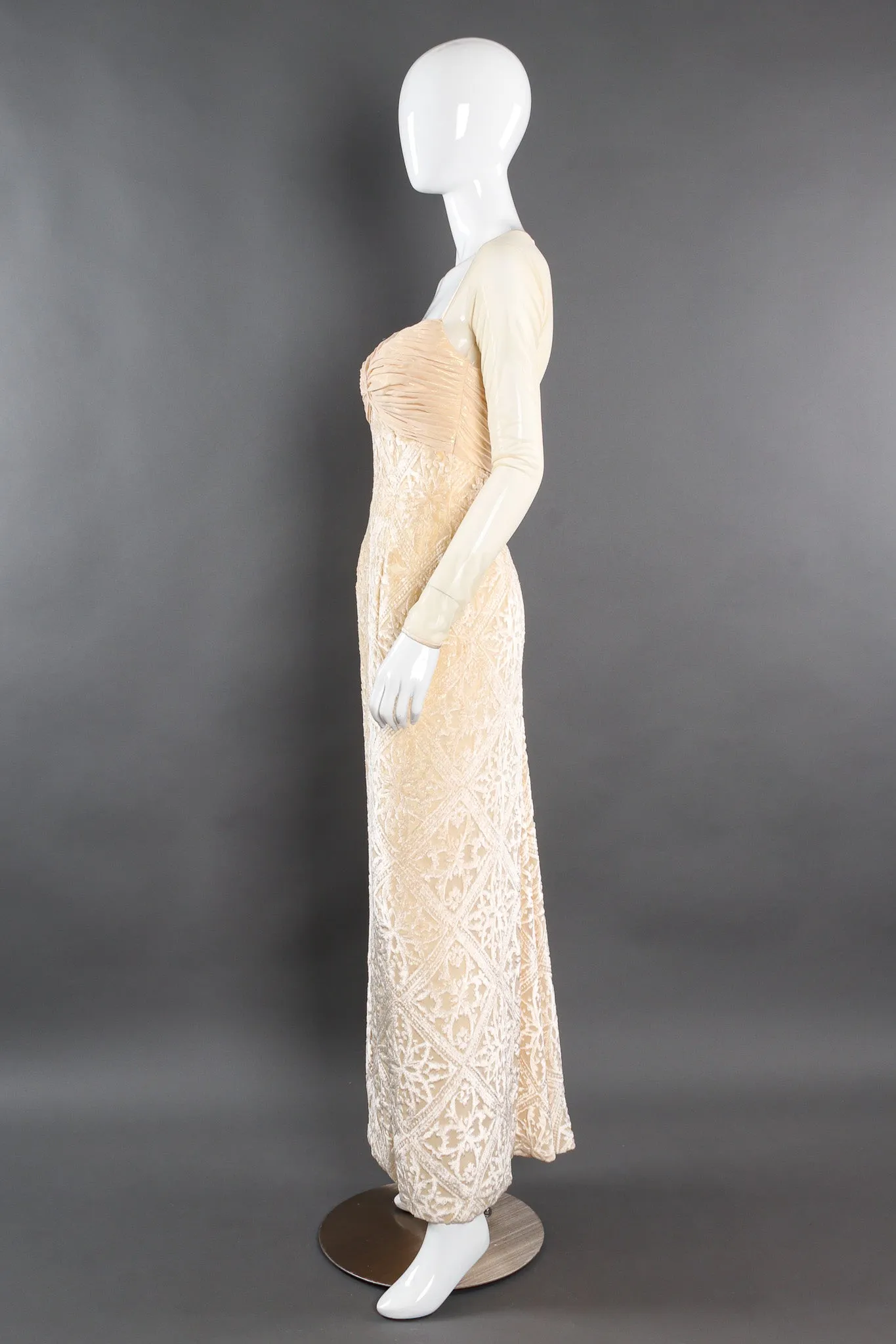 Velvet Fleur Burnout Silk Dress