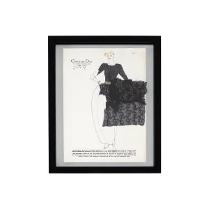 Vintage Haute Couture Christian Dior Fashion Sketch