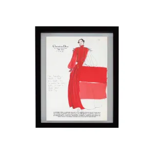Vintage Haute Couture Christian Dior Fashion Sketch
