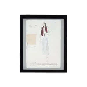 Vintage Haute Couture Christian Dior Fashion Sketch